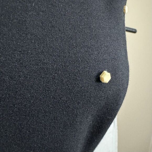 Tibi Black Ivory Beaded Mini Dress Size 4 Cutout Back Polka Dot Retro Sleeveless - Picture 5 of 16